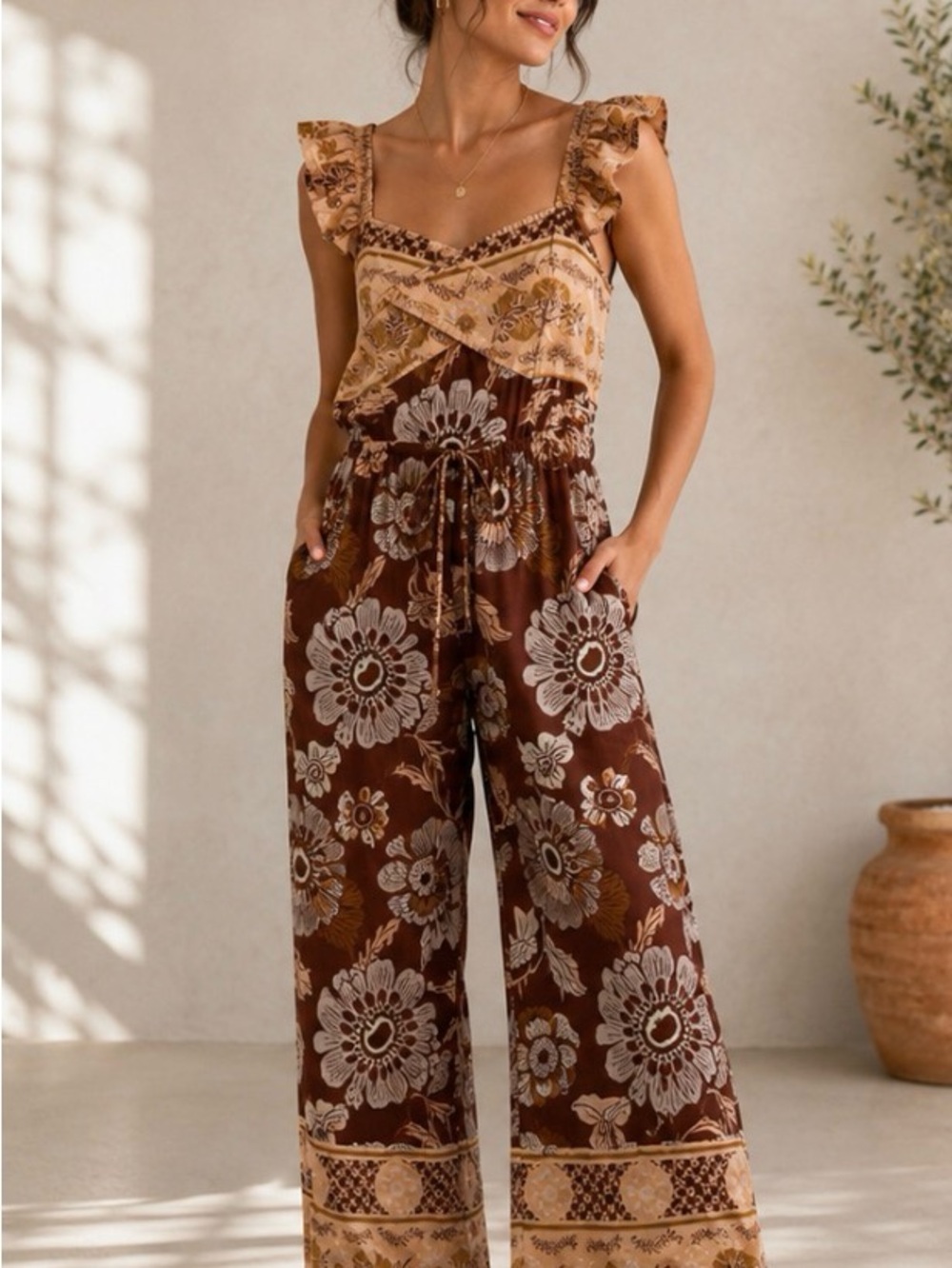 Free People Bali Albright Jumpsuit - Sz L NWOT